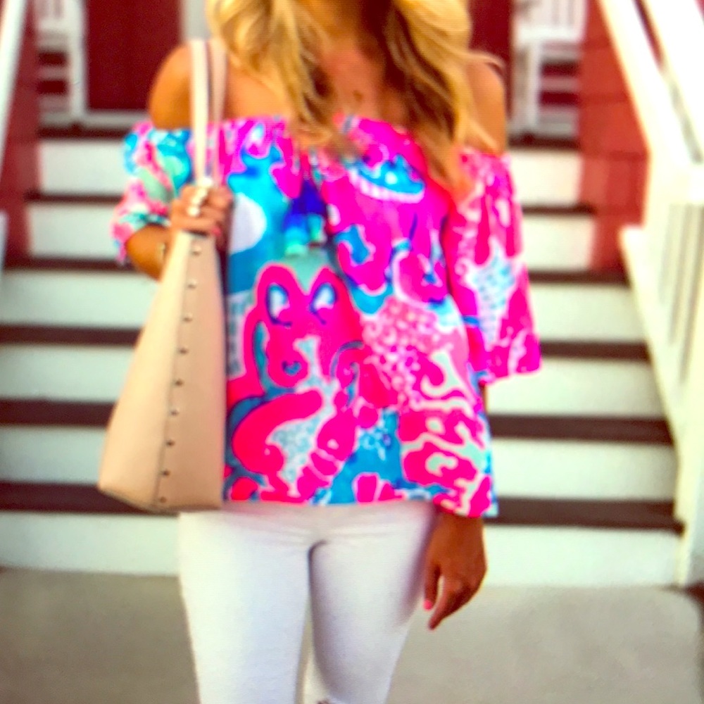 Lily Pulitzer off the shoulder top
